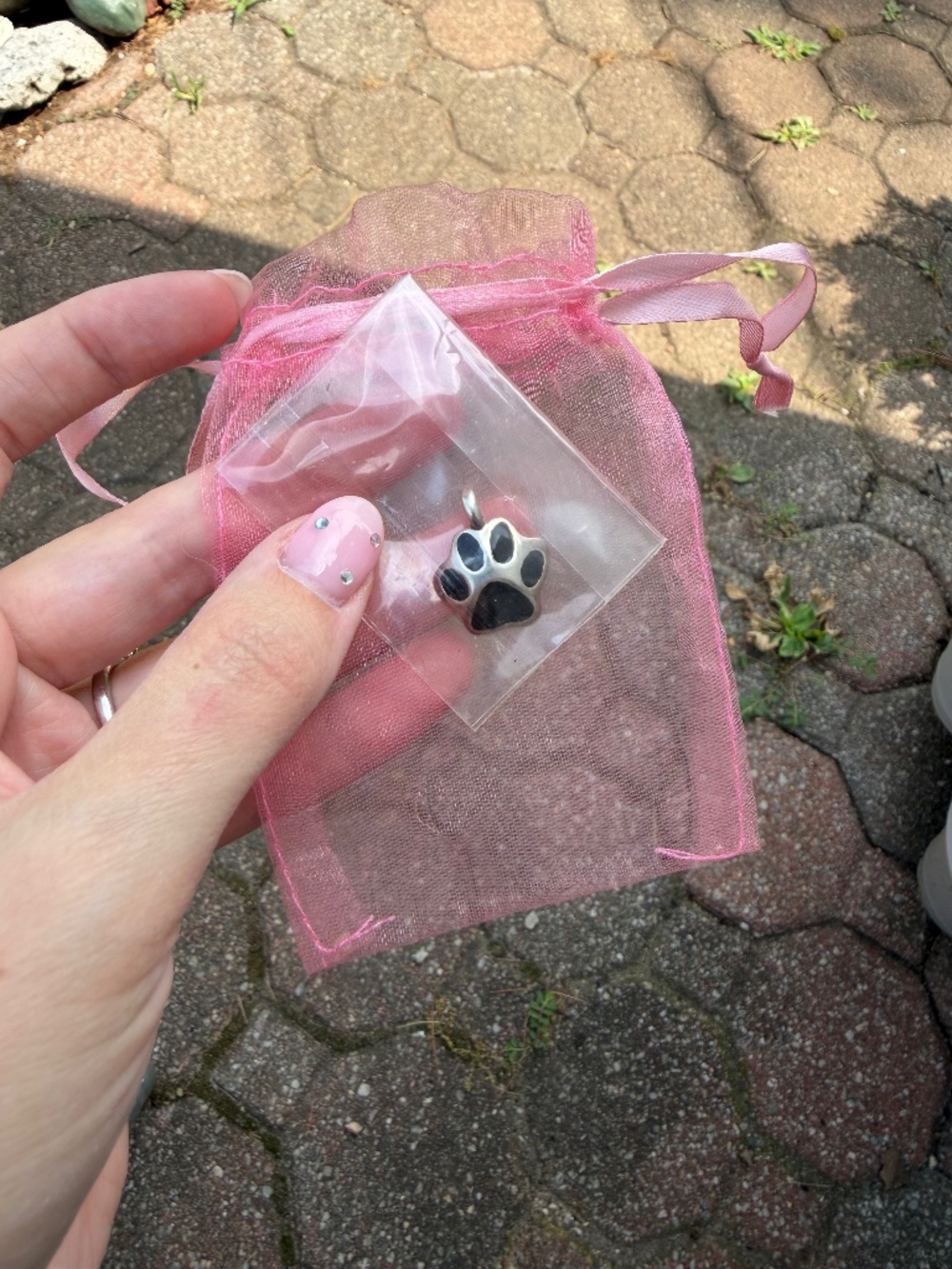 925 Sterling Silver Pendant with Polished Paw Print